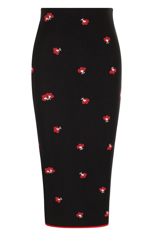 Вязаная юбка-карандаш с цветочным принтом Victoria Beckham 