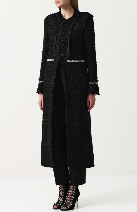 Удлиненное буклированное пальто с круглым вырезом Alexander Wang 