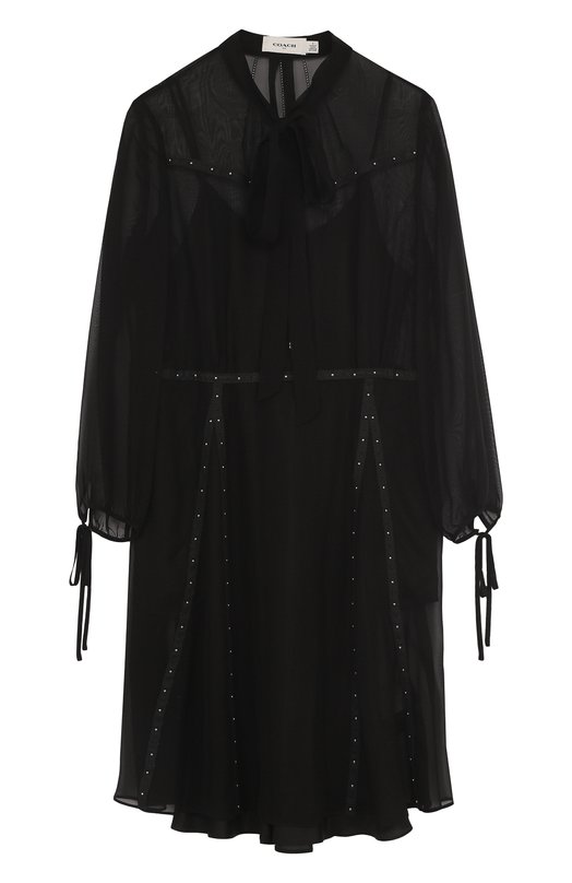 Полупрозрачное мини-платье с укороченным рукавом COACH 