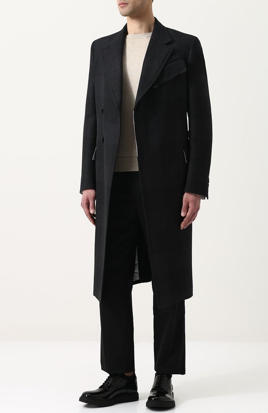 Однобортное шерстяное пальто с поясом CALVIN KLEIN 205W39NYC 