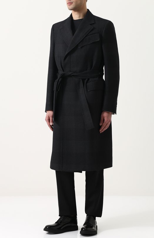 Однобортное шерстяное пальто с поясом CALVIN KLEIN 205W39NYC 