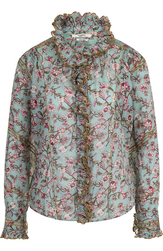 Хлопковая блуза с оборками и цветочным принтом ISABEL MARANT ÉTOILE 