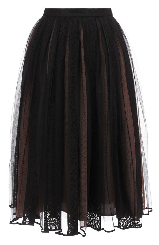 Полупрозрачная юбка-миди с широким поясом No. 21 