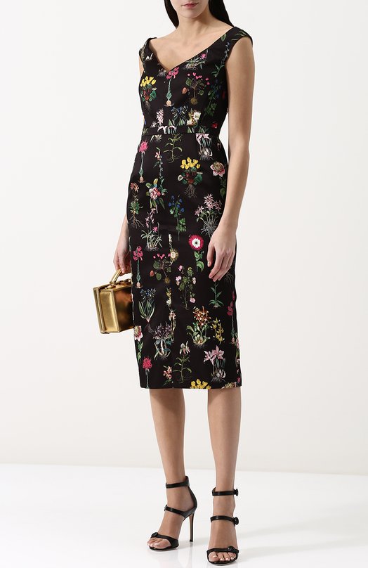 Приталенное платье-миди с цветочным принтом No. 21 