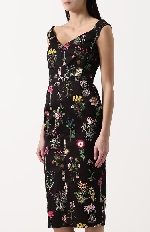 Приталенное платье-миди с цветочным принтом No. 21 