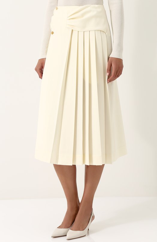 Шерстяная юбка-миди со складками Carven 