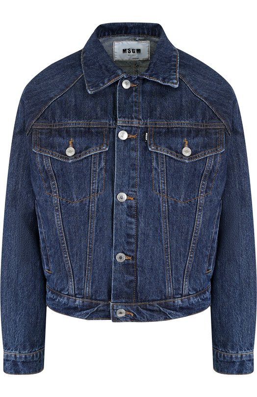 Укороченная джинсовая куртка с потертостями MSGM 