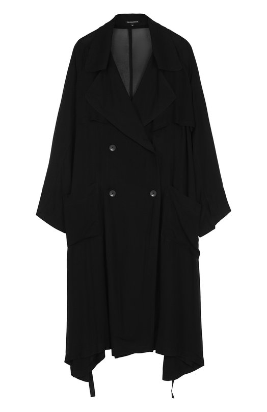 Полупрозрачное двубортное пальто из вискозы Ann Demeulemeester 