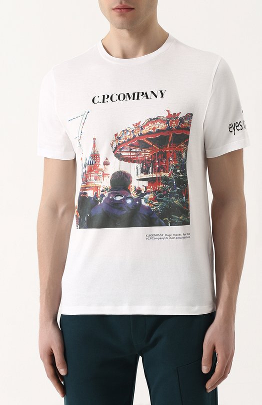Хлопковая футболка с принтом C.P. Company 