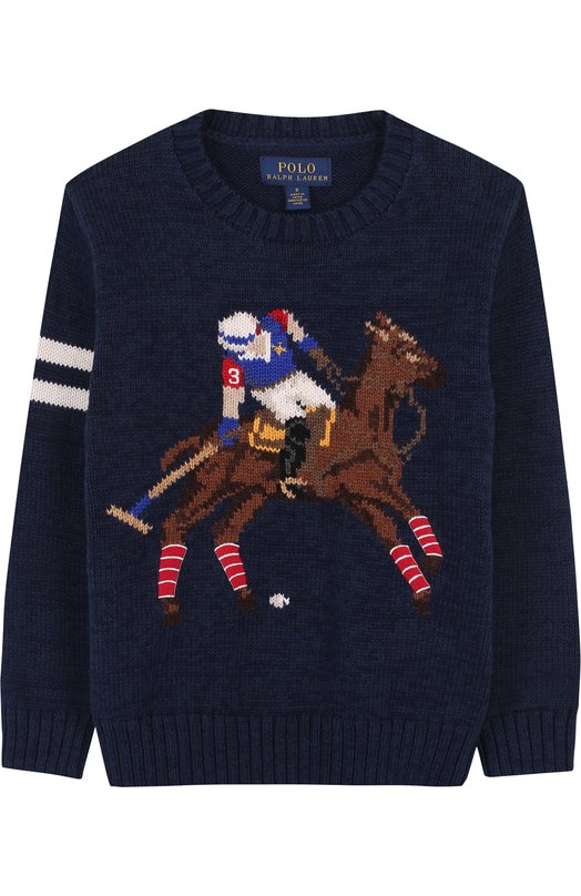 Хлопковый пуловер с принтом Polo Ralph Lauren 2723313