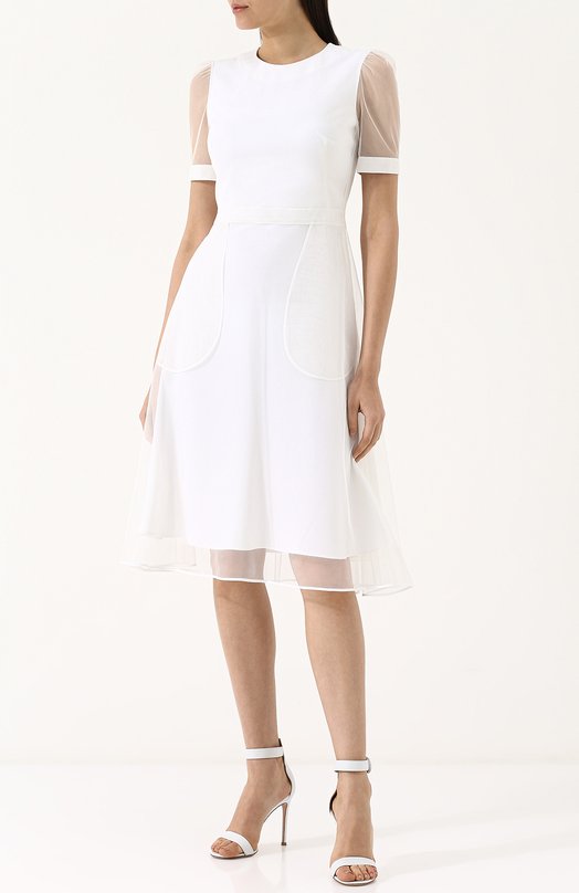 Приталенное платье-миди с коротким рукавом Givenchy 