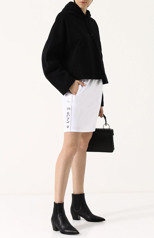 Однотонная мини-юбка с логотипом бренда Givenchy 