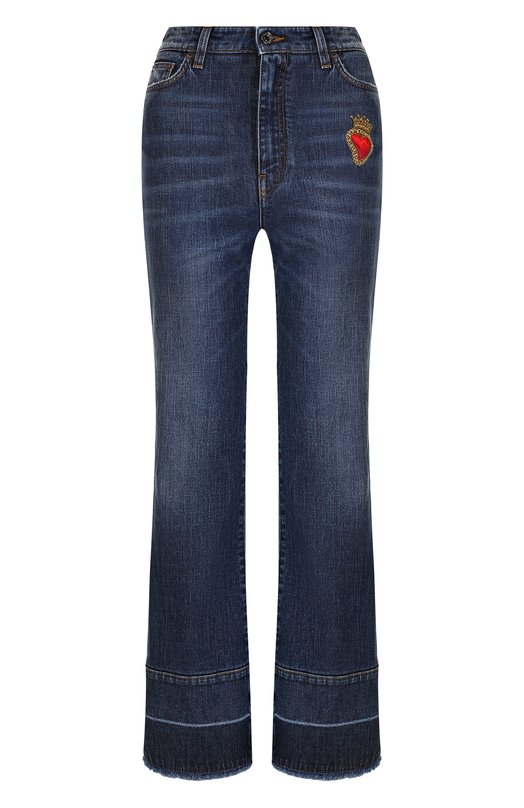 Укороченные расклешенные джинсы с потертостями Dolce&Gabbana 