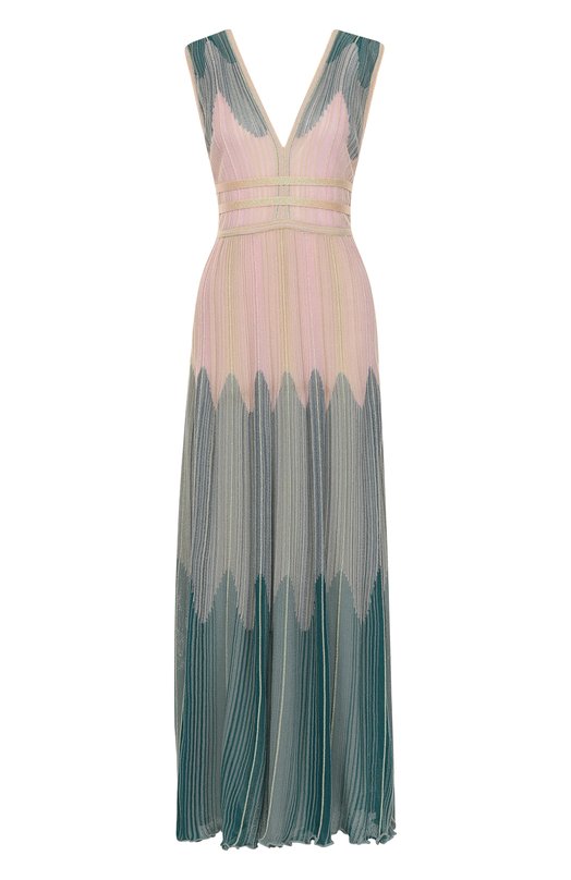 Приталенное вязаное платье-миди с V-образным вырезом M Missoni 