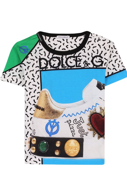 Хлопковая футболка с принтом Dolce&Gabbana 2732104