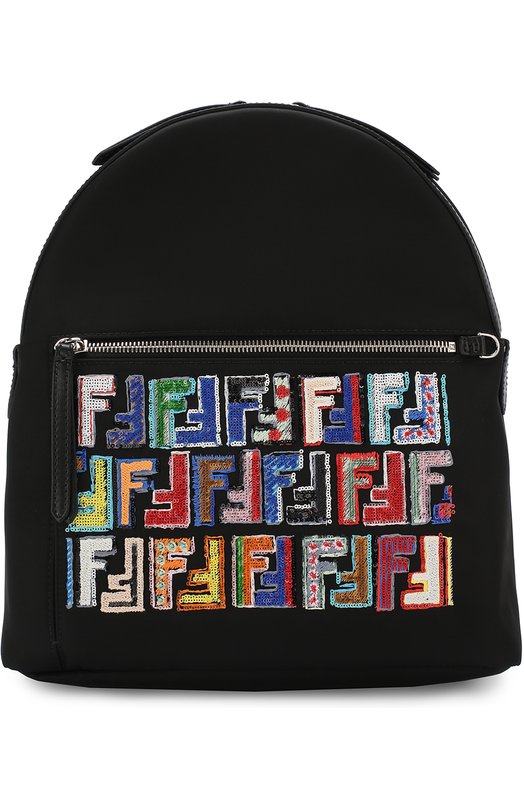 Кожаный рюкзак с текстильной отделкой Fendi 