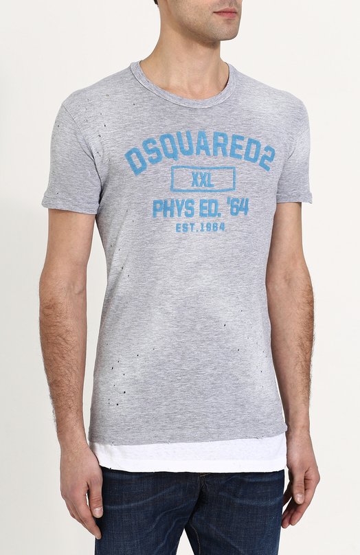 Хлопковая удлиненная футболка Dsquared2 