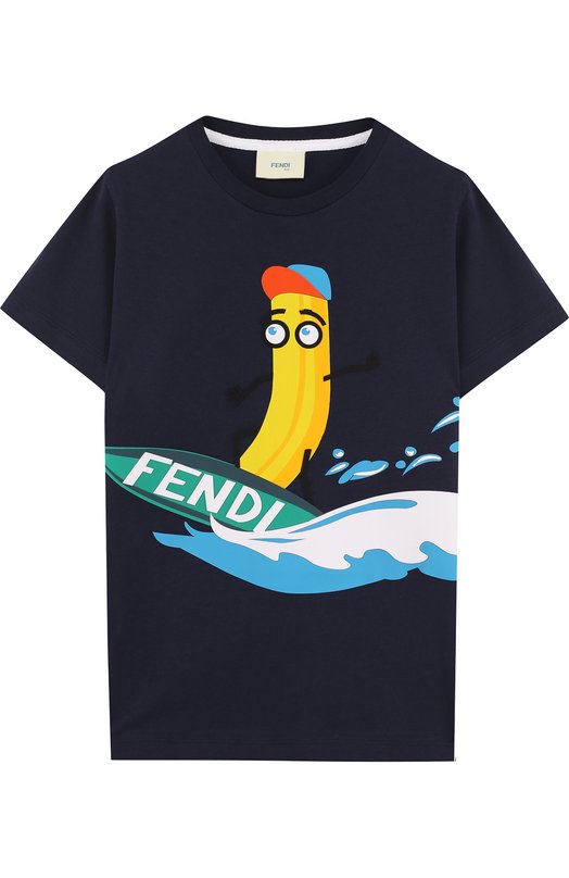 Хлопковая футболка с принтом Fendi 2758662