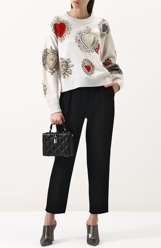 Кашемировый пуловер свободного кроя с круглым вырезом Dolce&Gabbana 