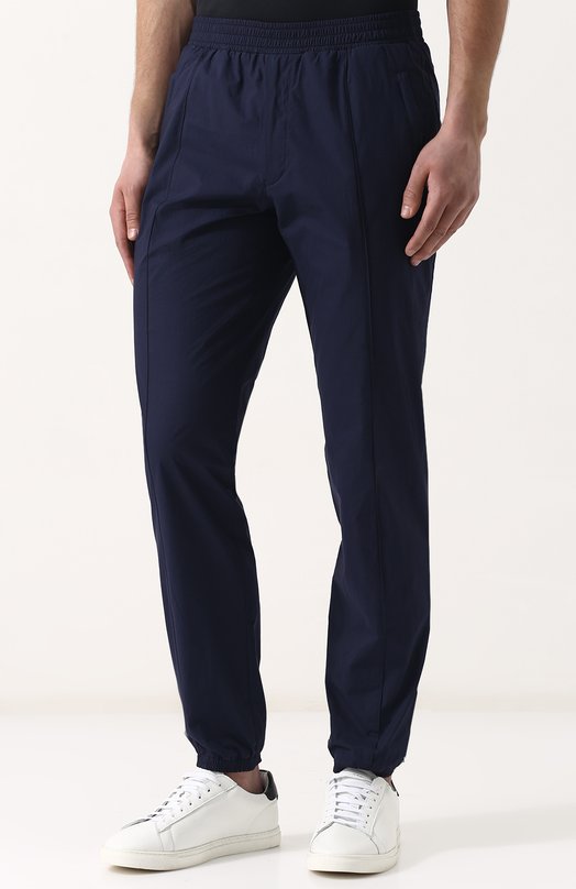 Хлопковые брюки прямого кроя с поясом на резинке Versace 