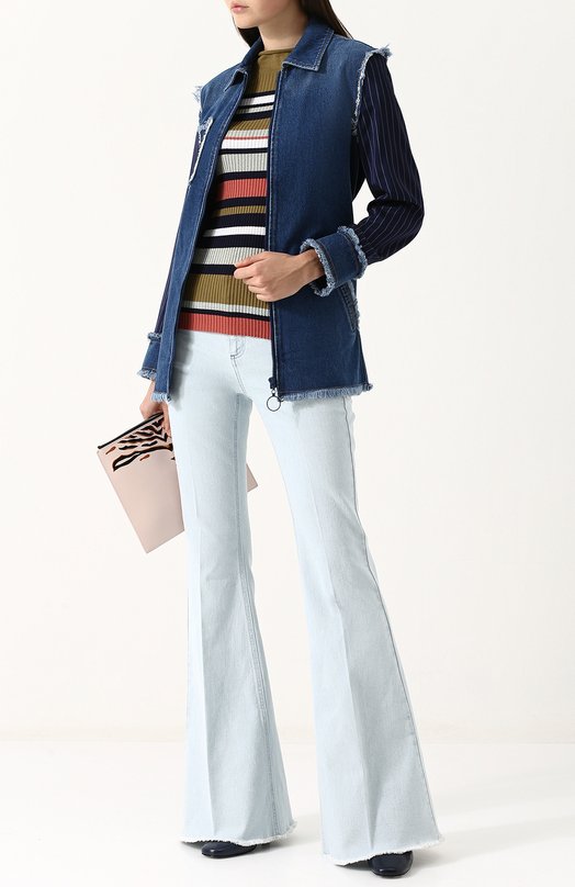 Удлиненный джинсовый жакет с поясом Sonia Rykiel 