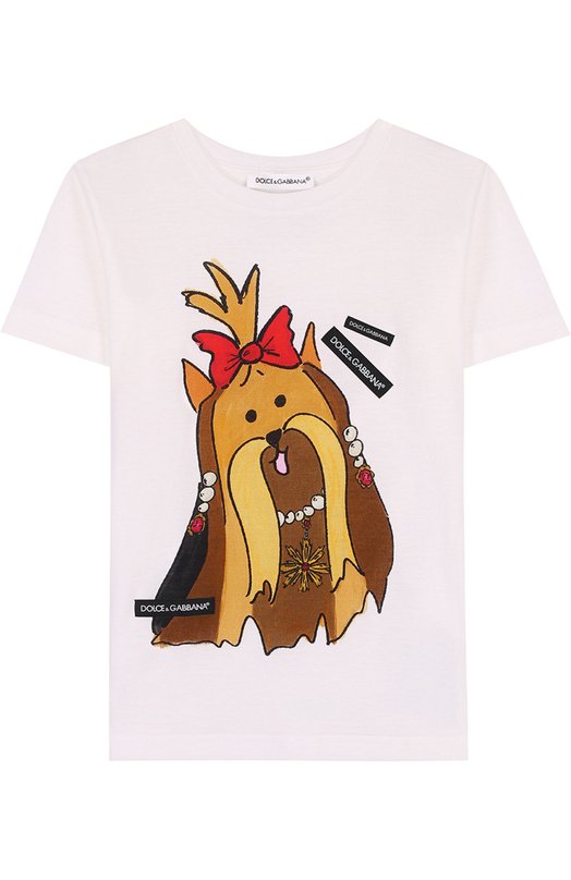 Хлопковая футболка с принтом Dolce&Gabbana 2894392