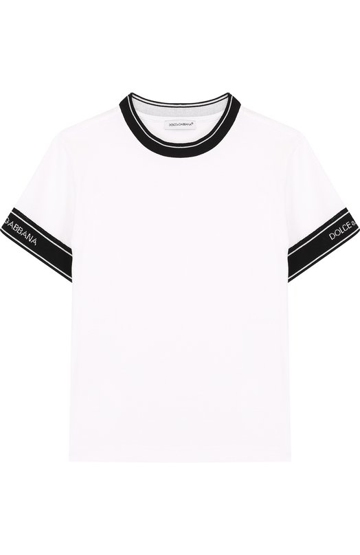 Хлопковая футболка с контрастной отделкой Dolce&Gabbana 2918110