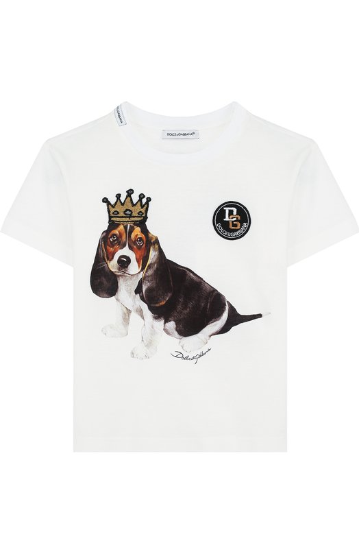 Хлопковая футболка с принтом Dolce&Gabbana 2920399