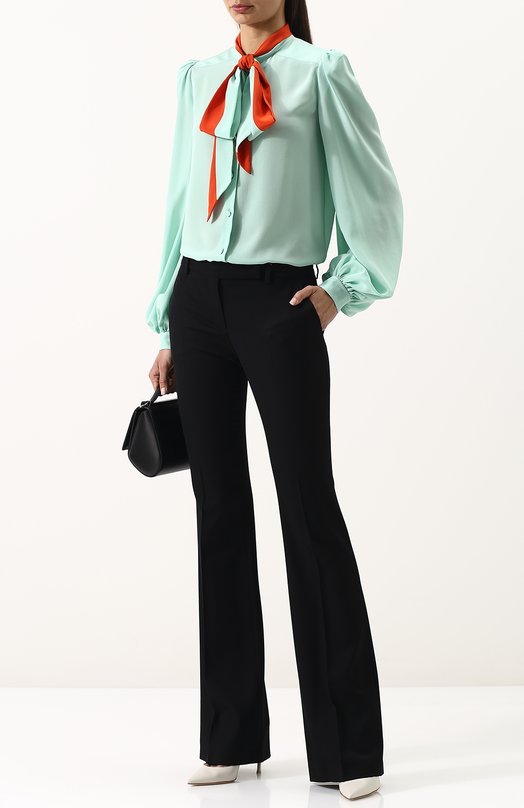 Шелковая блуза с воротником аскот Givenchy 