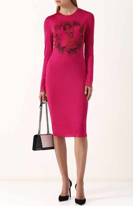 Платье-футляр из вискозы с принтом Givenchy 