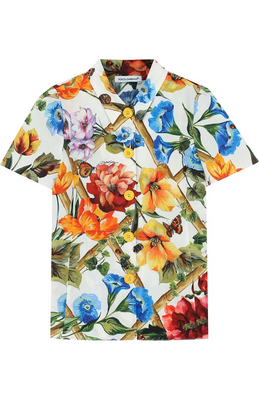 Хлопковая блуза с принтом Dolce&Gabbana 3011944