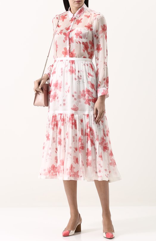 Шелковая юбка-миди с цветочным принтом ea7 