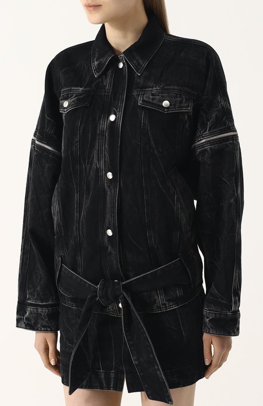 Джинсовая куртка свободного кроя с потертостями Givenchy 