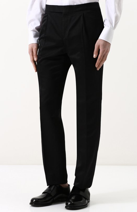 Шелковые брюки прямого кроя Yves Saint Laurent 