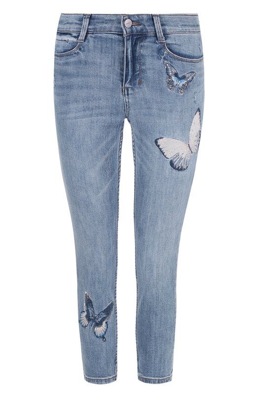 Укороченные джинсы-скинни с вышивкой DKNY Jeans 