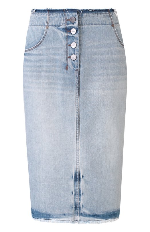 Джинсовая юбка-миди с потертостями DKNY Jeans 