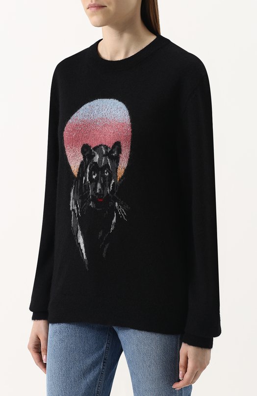 Вязаный пуловер с круглым вырезом Yves Saint Laurent 
