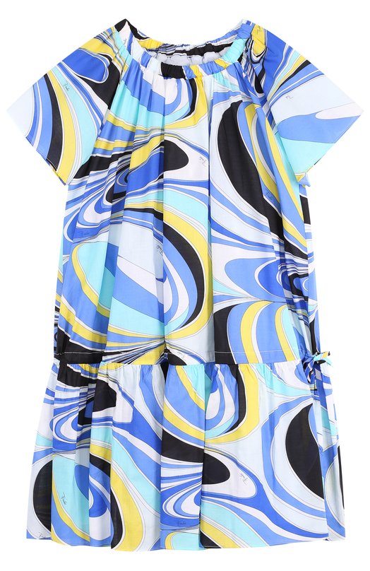 Хлопковое мини-платье свободного кроя с принтом EMILIO PUCCI 3120004