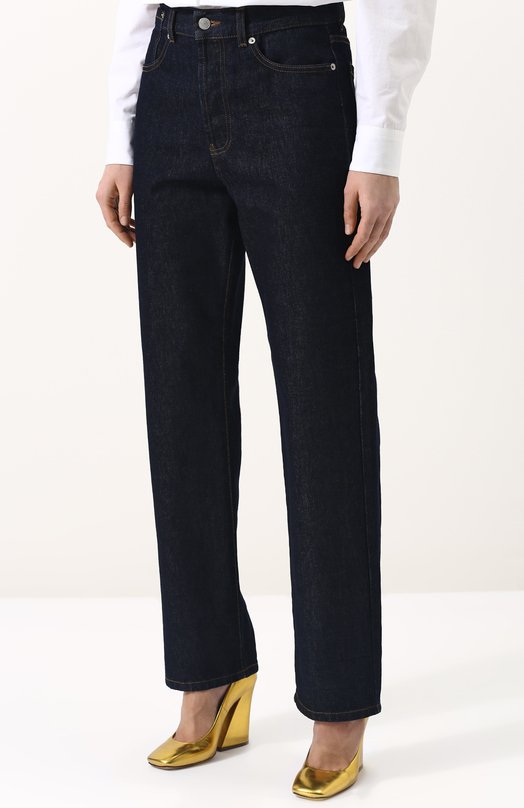 Однотонные джинсы с контрастной прострочкой Dries Van Noten 