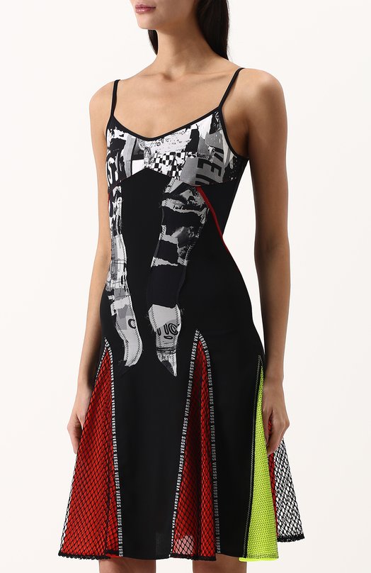 Приталенное мини-платье с принтом Versus Versace 