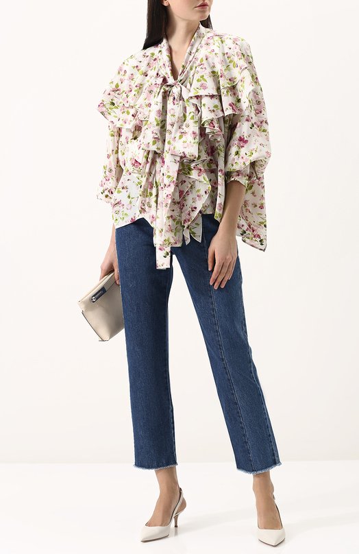 Шелковая блуза с цветочным принтом и воротником аскот Faith Connexion 