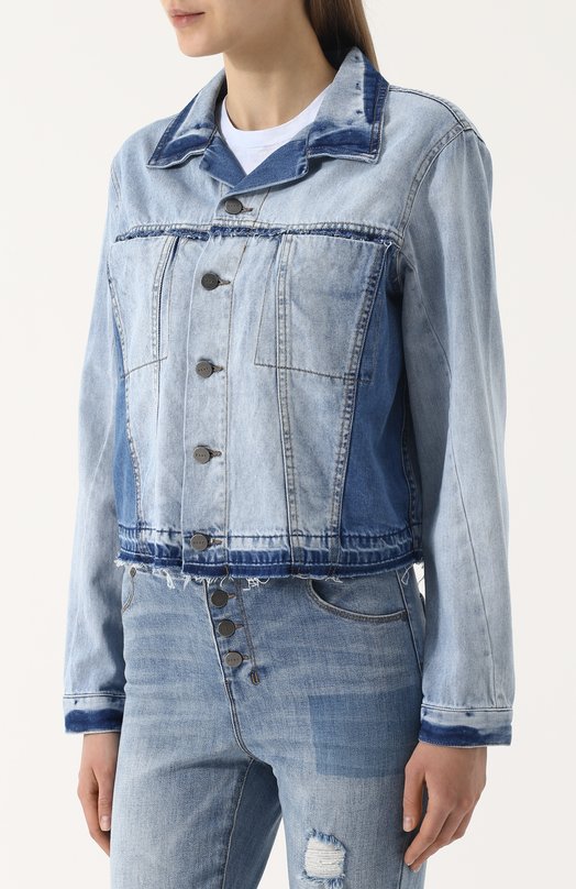 Укороченная джинсовая куртка с потертостями DKNY Jeans 
