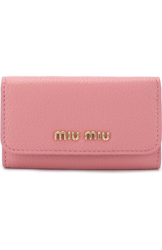 Кожаная ключница с логотипом бренда Miu Miu 