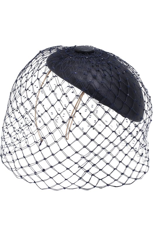 Соломенная шляпа с декоративной сеточкой Philip Treacy 