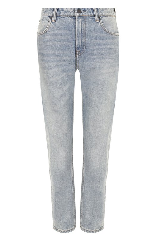 Укороченные джинсы прямого кроя с потертостями Denim X Alexander Wang 