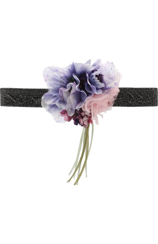 Пояс из смеси шелка с хлопком и декором в виде цветка Dolce&Gabbana 