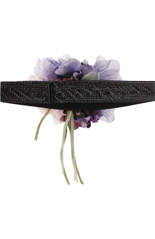 Пояс из смеси шелка с хлопком и декором в виде цветка Dolce&Gabbana 