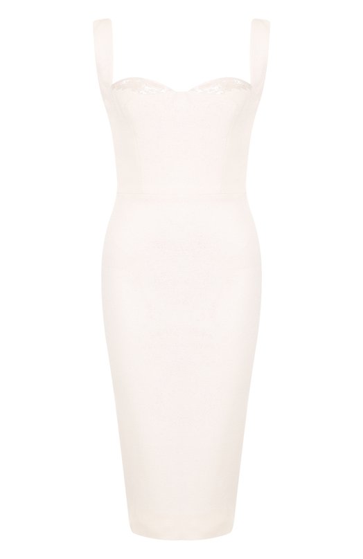 Однотонное платье-футляр из смеси вискозы и хлопка Victoria Beckham 