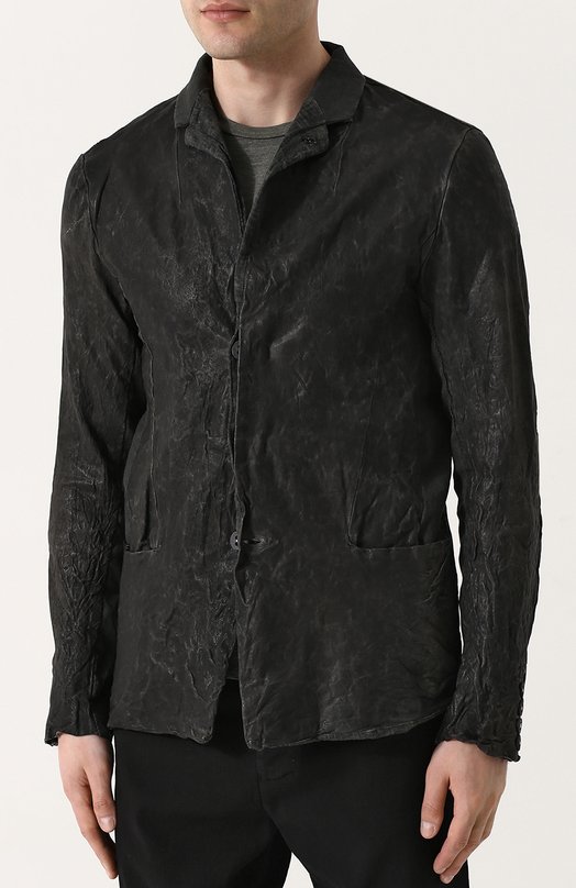 Однобортный кожаный пиджак TRANSIT 