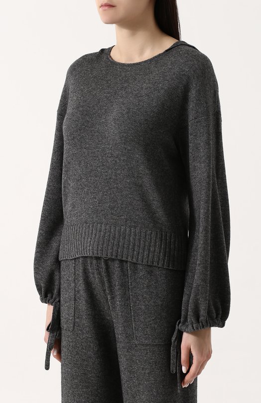 Пуловер из смеси шерсти и кашемира с капюшоном VINCE. 